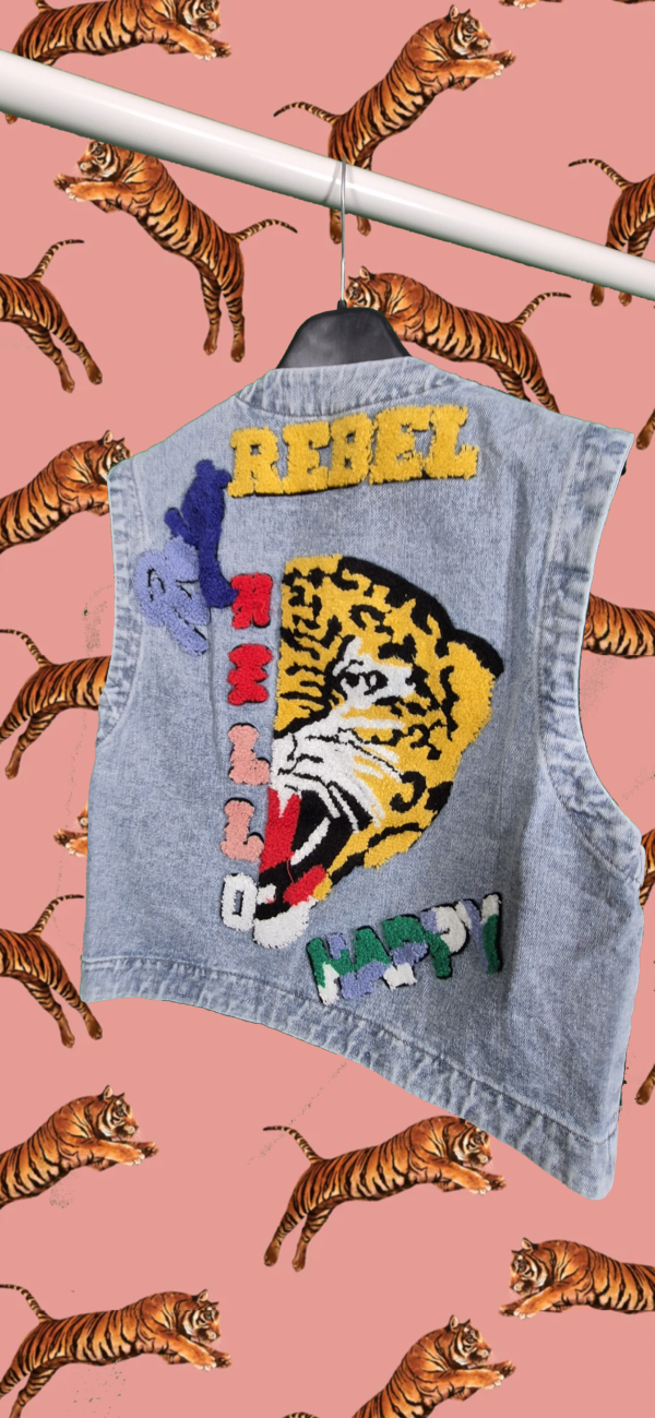 Chaqueta s/m vaquera tigre acolchada