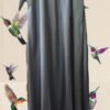 Vestido seda satinado negro lazada al cuello