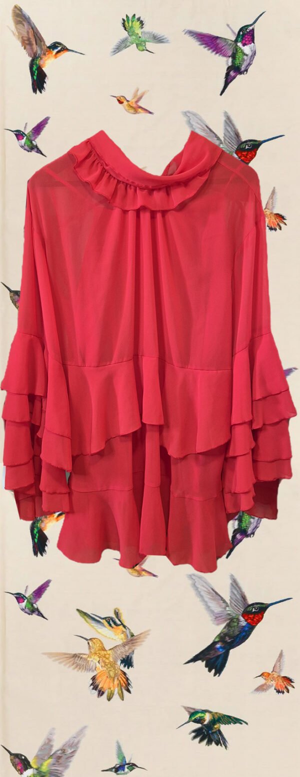 Vestido Modelo Soleá volantes rojo