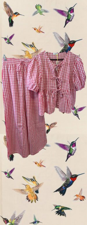 Conjunto cuadros Vichi rojo/blanco