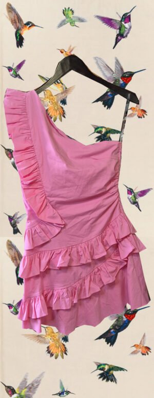 Vestido Rosa volantes